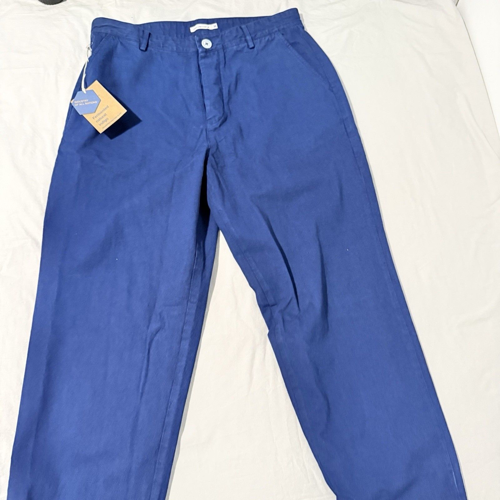 Industry Of All Nations Men’s Indigo 12 Chino Organic Cotton Pants 36 Nwt — image 2 of 8